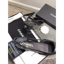 Chanel Black Sheepskin Pointed Shoes For Women