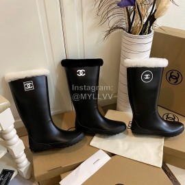 Chanel Warm Wool Waterproof Rain Boots