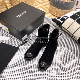 Chanel Winter Calf Boots Black