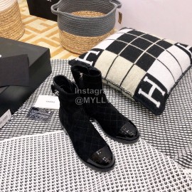 Chanel Winter Calf Boots Black