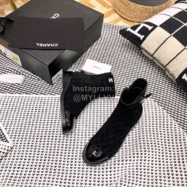 Chanel Winter Calf Boots Black