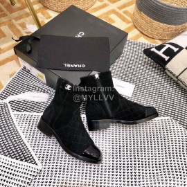 Chanel Winter Calf Boots Black