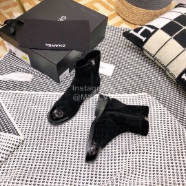Chanel Winter Calf Boots Black
