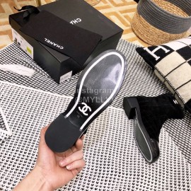Chanel Winter Calf Boots Black