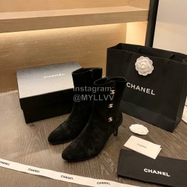 Chanel Winter New Calf Boots Black