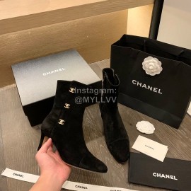 Chanel Winter New Calf Boots Black