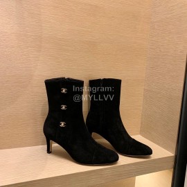 Chanel Winter New Calf Boots Black