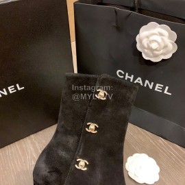 Chanel Winter New Calf Boots Black
