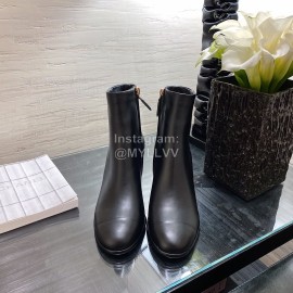 Chanel Black Leather High Heeled Boots