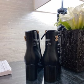 Chanel Black Leather High Heeled Boots