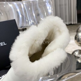 Chanel Winter Sheepskin Thick Soled Boots White