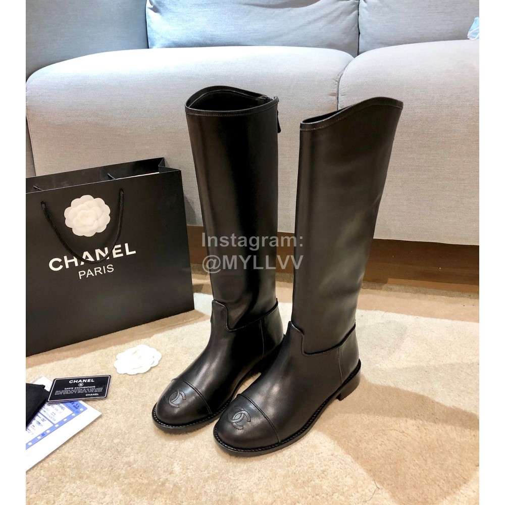 Chanel Autumn Winter Knee Boots Black