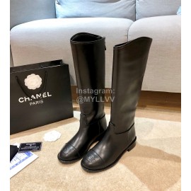 Chanel Autumn Winter Knee Boots Black