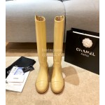 Chanel Autumn Winter Knee Boots Yellow