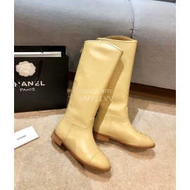 Chanel Autumn Winter Knee Boots Yellow