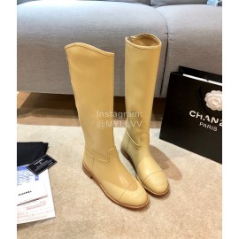 Chanel Autumn Winter Knee Boots Yellow