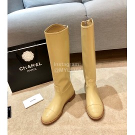 Chanel Autumn Winter Knee Boots Yellow