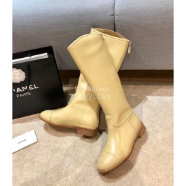 Chanel Autumn Winter Knee Boots Yellow