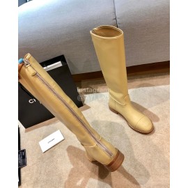 Chanel Autumn Winter Knee Boots Yellow