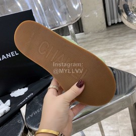 Chanel Autumn Winter Soft Wool Slippers Green