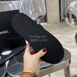 Chanel Autumn Winter Soft Wool Slippers Black