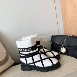 Chanel Winter Warm Wool Boots White