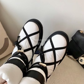 Chanel Winter Warm Wool Boots White