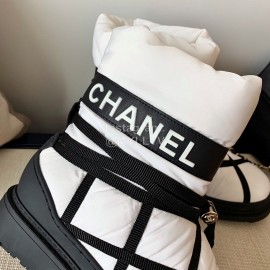 Chanel Winter Warm Wool Boots White