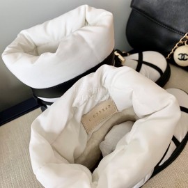 Chanel Winter Warm Wool Boots White