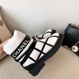 Chanel Winter Warm Wool Boots White