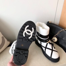 Chanel Winter Warm Wool Boots White