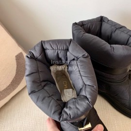 Chanel Winter Warm Wool Boots Black