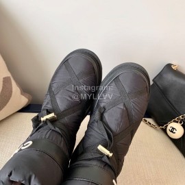 Chanel Winter Warm Wool Boots Black