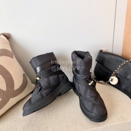 Chanel Winter Warm Wool Boots Black