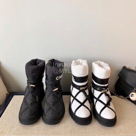 Chanel Winter Warm Wool Boots Black