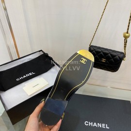 Chanel Calfskin Lace Up Boots Black