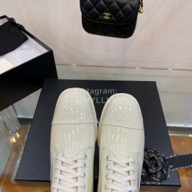 Chanel Calfskin Lace Up Boots White