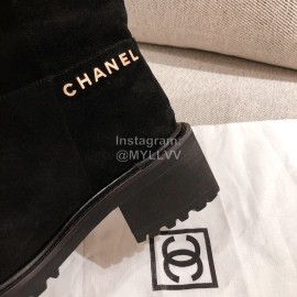 Chanel Black Calfskin Boots 
