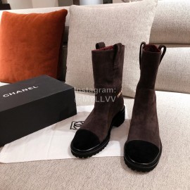 Chanel Brown Calfskin Boots 