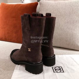 Chanel Brown Calfskin Boots 