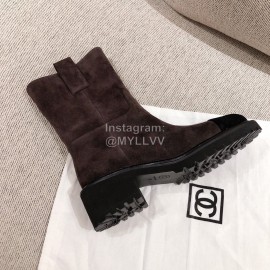 Chanel Brown Calfskin Boots 