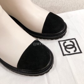 Chanel White Calfskin Boots 