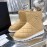 Chanel Winter Sheepskin Wool Boots Khaki