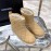 Chanel Winter Sheepskin Wool Boots Khaki