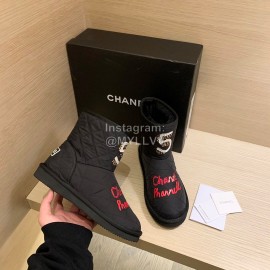 Chanel Winter Waterproof Fur Boots Black