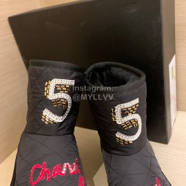 Chanel Winter Waterproof Fur Boots Black