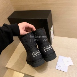 Chanel Winter Waterproof Fur Boots Black