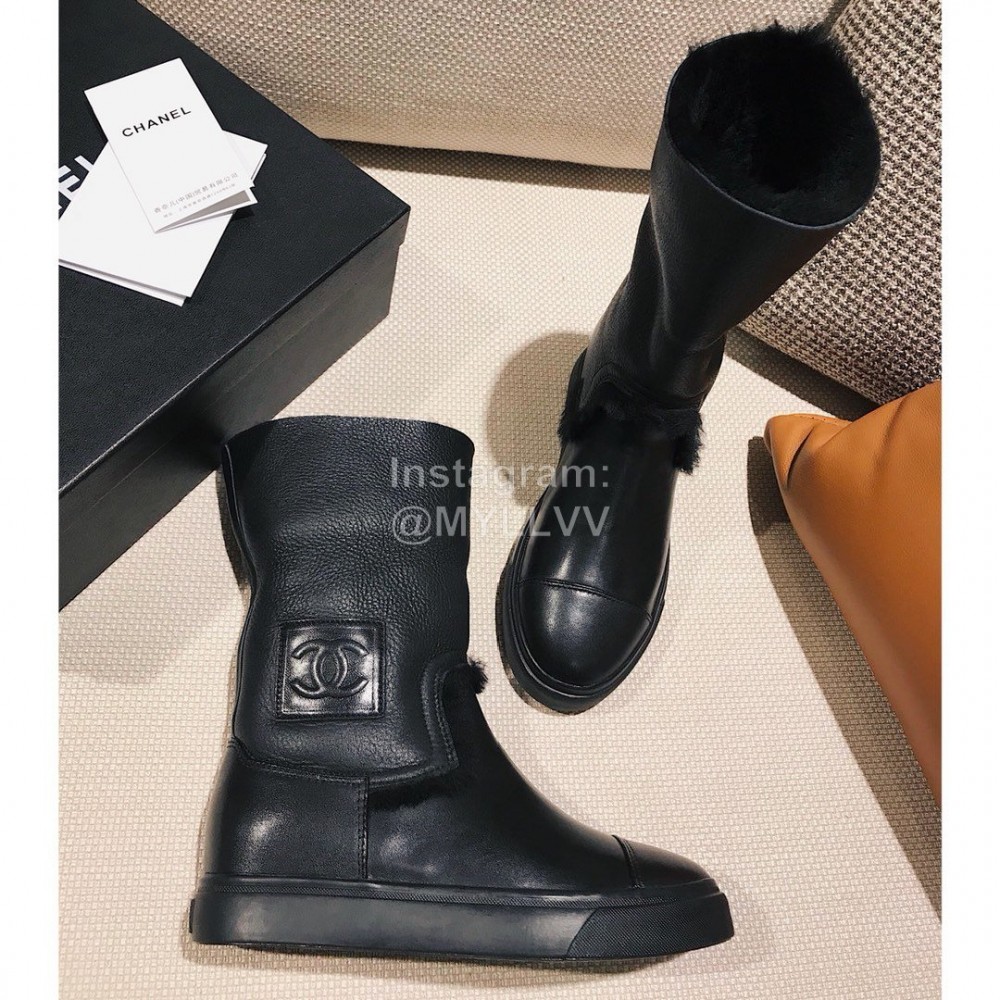 Chanel Black Soft Sheepskin Boots