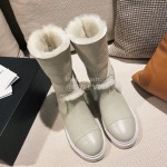 Chanel Beige Soft Sheepskin Boots