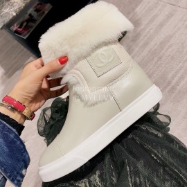 Chanel Beige Soft Sheepskin Boots